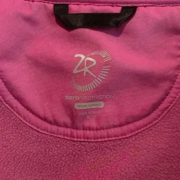 Zero Restriction Women’s Fleece Golf Jacket. XL. Black on outside. Pink/ inside - Picture 5 of 6